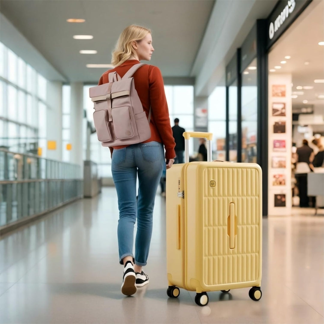 Lufthavnsgodkendt 55 cm håndbagage med 3:7-fordeling og tredelt PC-hårdskal