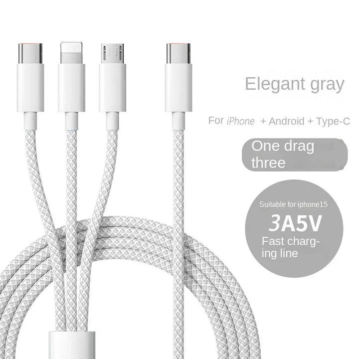 3-in-1 Fast Charging Cable with 100W Power Output – Buy 1, Get 1 FREE-Blue-1m-State of Style