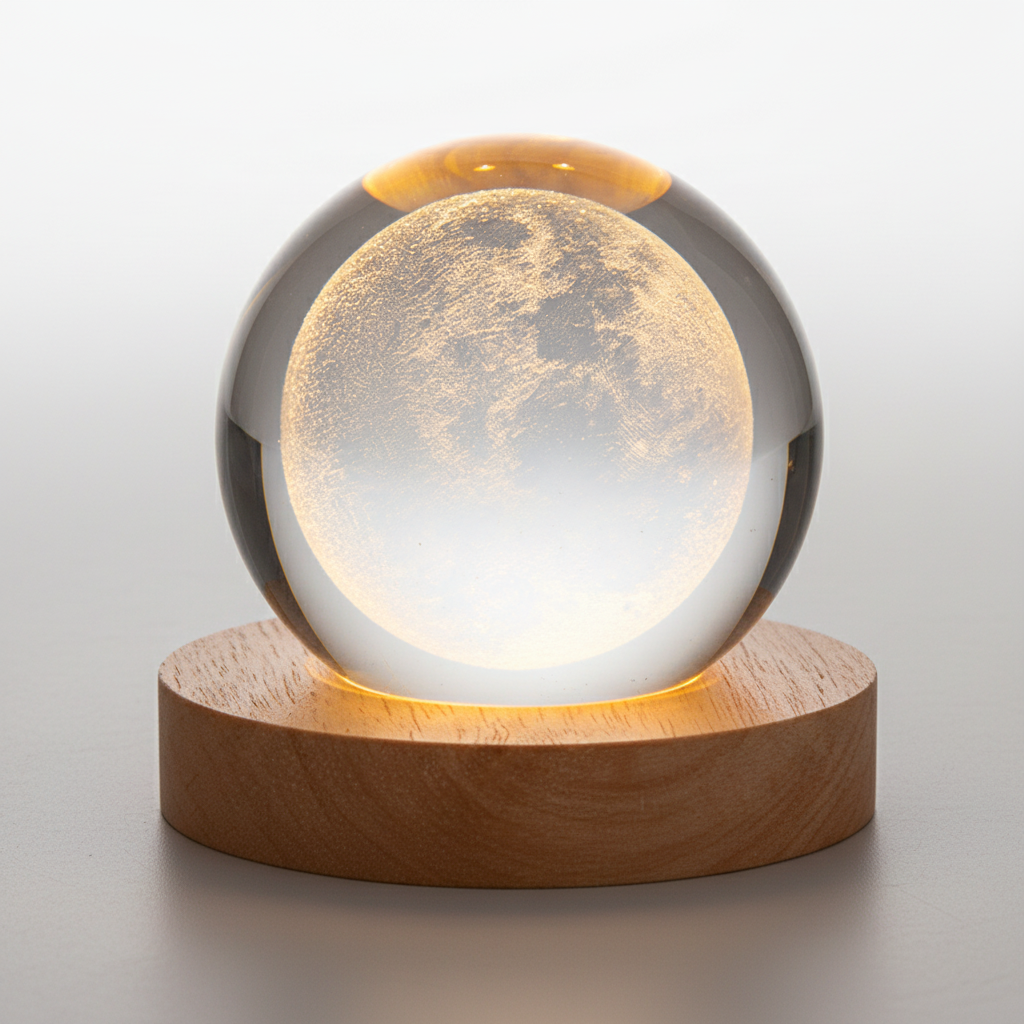 3D Kristall Nachtlicht Kugel - MoonlitOrb