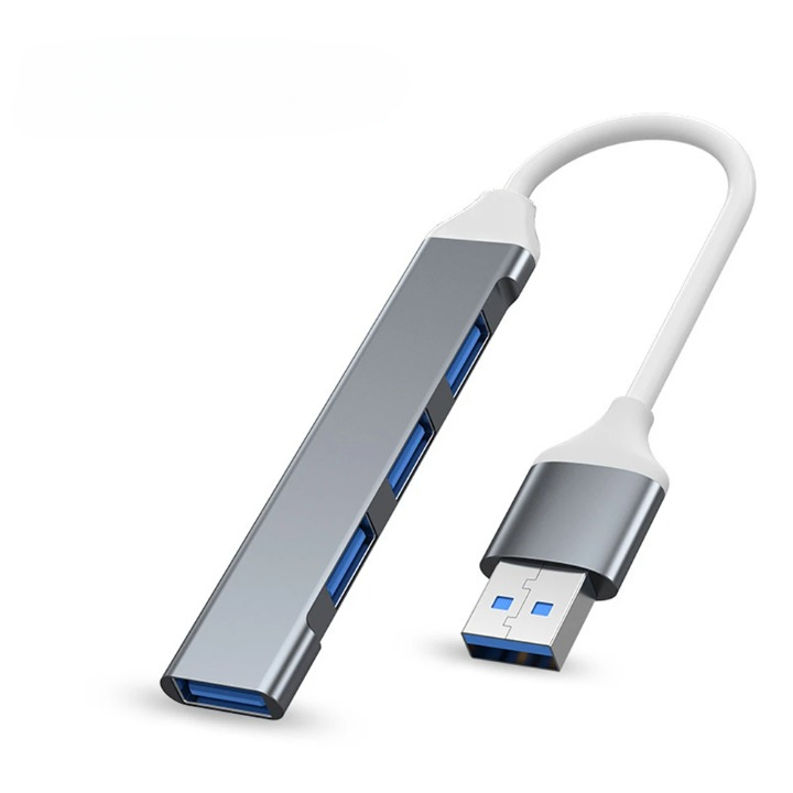 4-Port USB 3.0 & 2.0 Multiport Hub with Type-C Adapter – Buy 1, Get 1 Free-USB Grey-State of Style