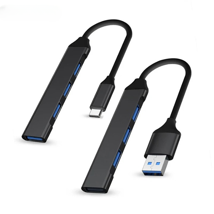 4-Port USB 3.0 & 2.0 Multiport Hub with Type-C Adapter – Buy 1, Get 1 Free-USB Grey-State of Style