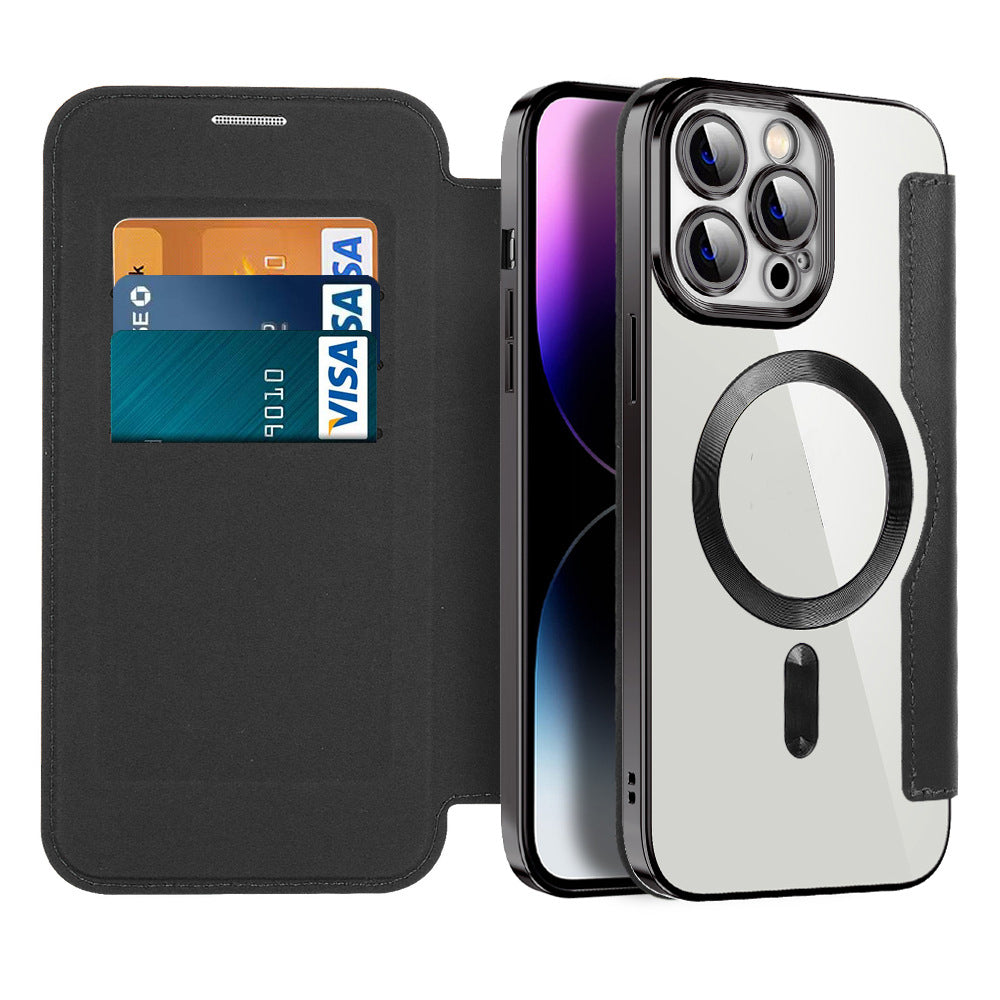 Læder Flip Etui med Magnet Adsorption & RFID-beskyttelse – Valtrix (1+1 GRATIS)