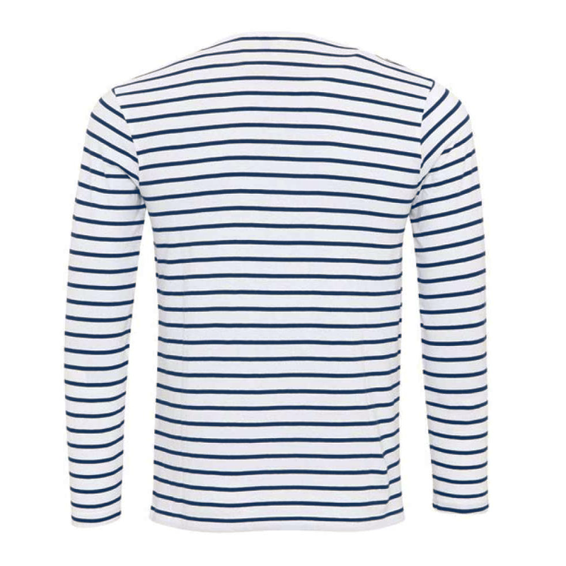 Stribet Henley-shirt med lange ærmer – Ewan