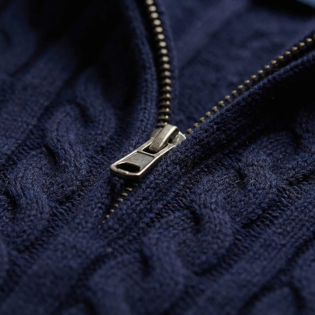 Cable-Knit Quarter-Zip Mens Jumper - Edmond