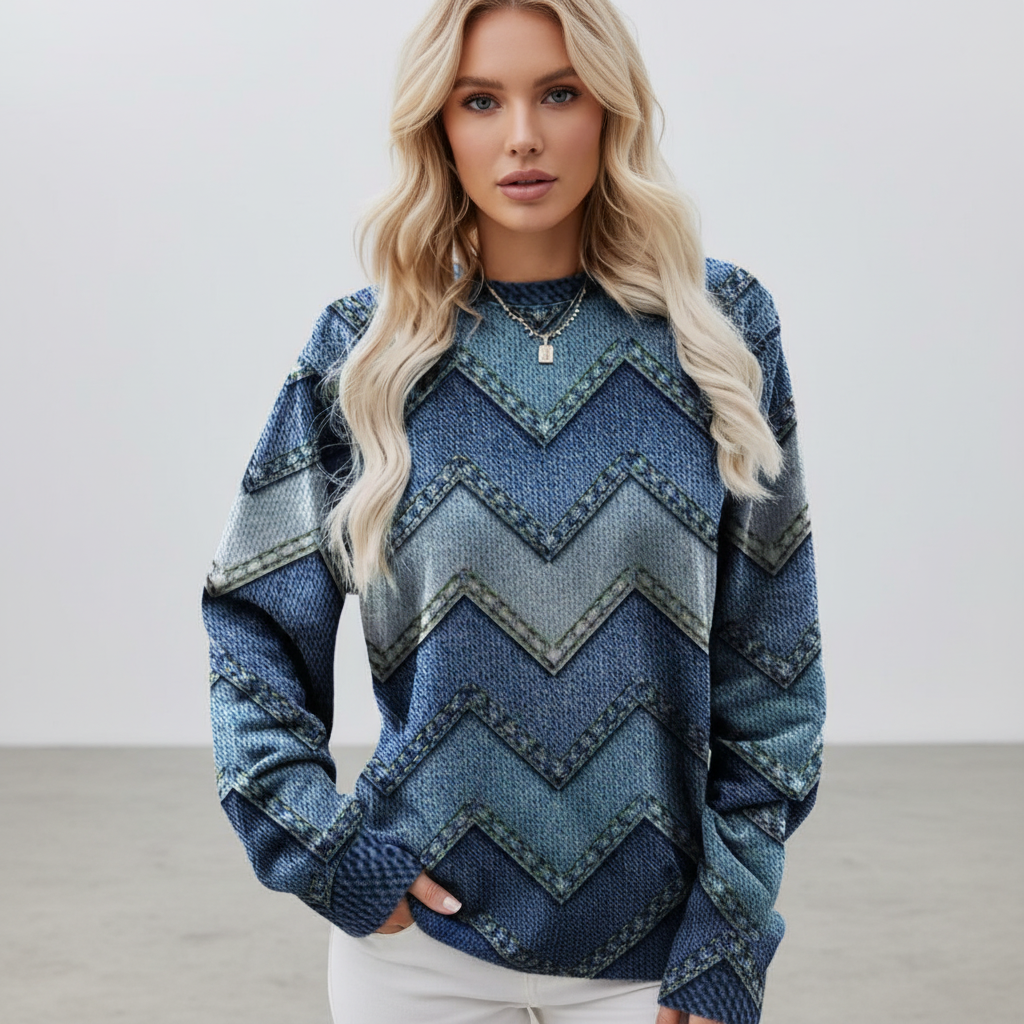 Chevronmuster Strickpullover - Isabella