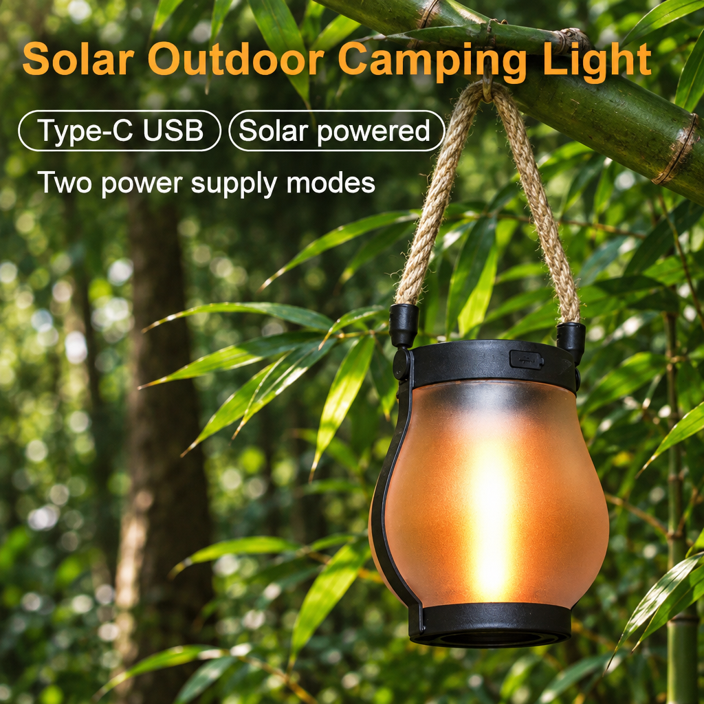 Solar Lantern Outdoor Light with Flickering Flame Effect 6