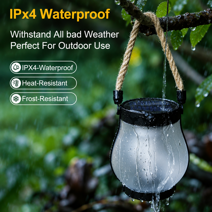 Solar Lantern Outdoor Light with Flickering Flame Effect 5