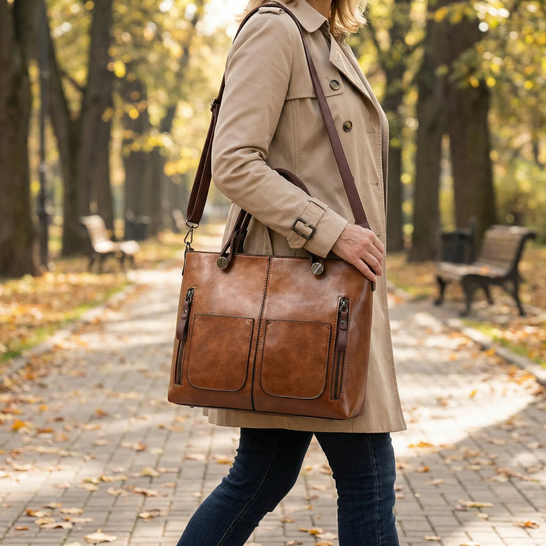 Geräumige Schultertasche Mit Griffen - Noemi