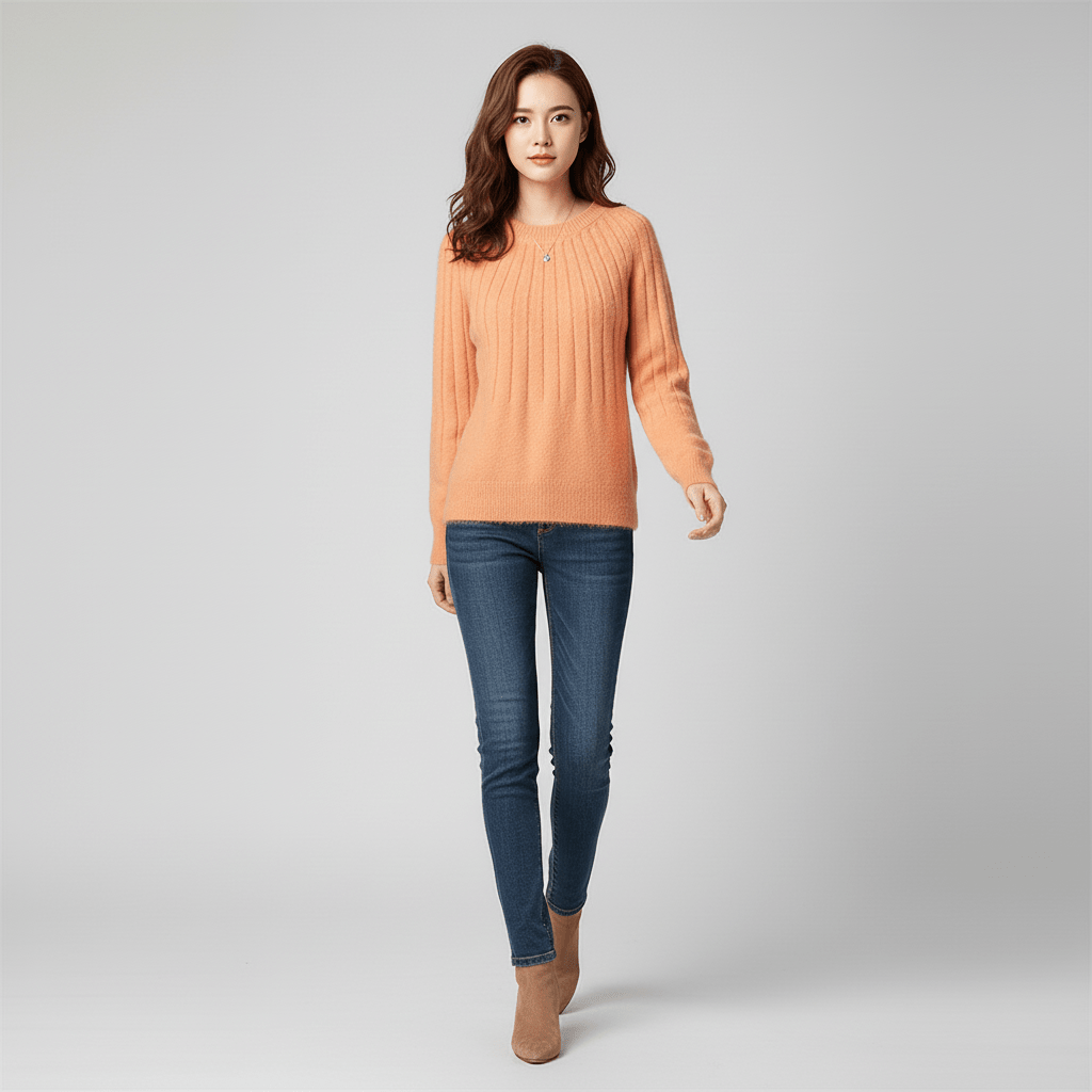 Gerippter Langarm-Pullover - Mayra
