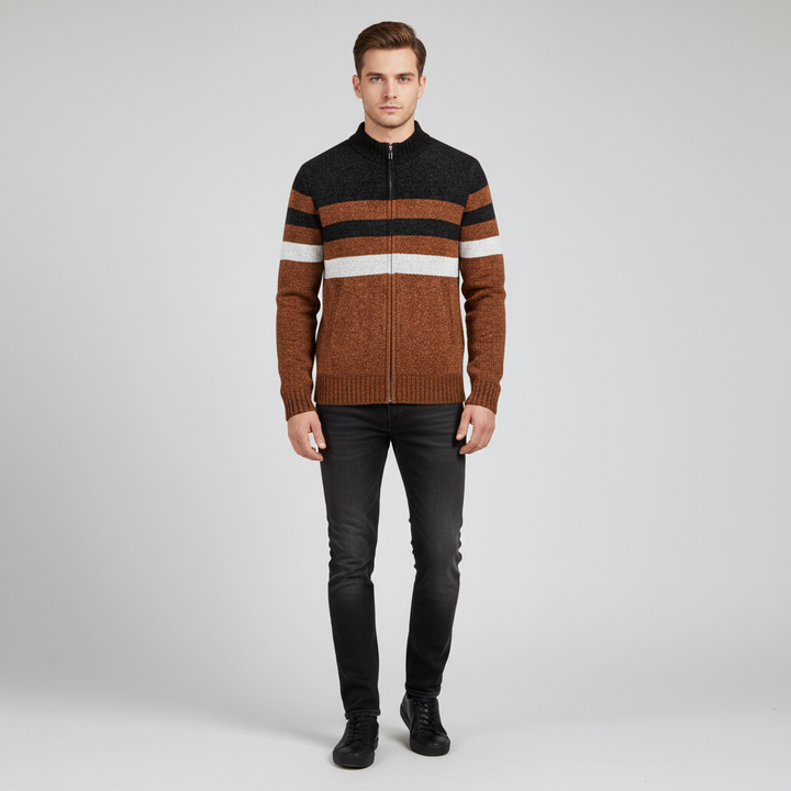 Gestreiftes Herbstvest - WarmKnit