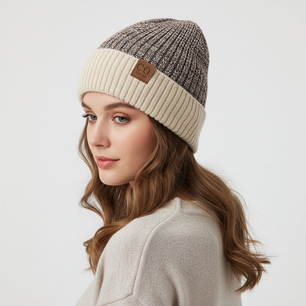 Gestrickte Wintermütze Mit Umschlag - WarmVibe