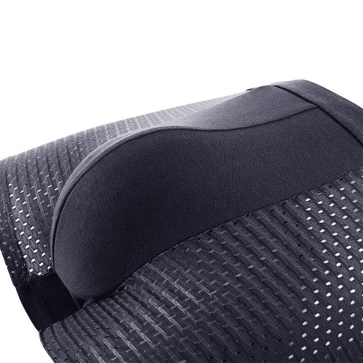 Detaljebillede af sorte boxershorts med glat skridtparti og åbent netstof på siderne 5