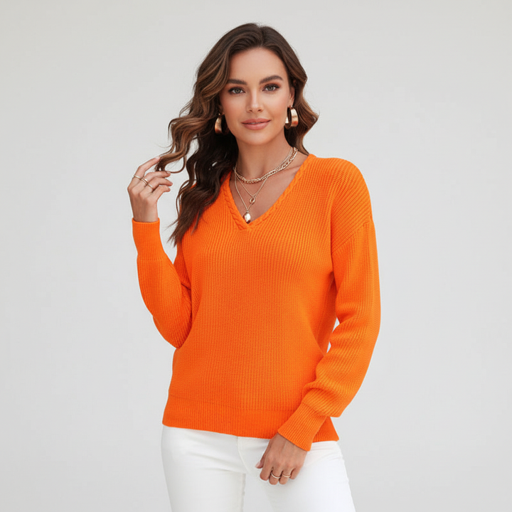 Klassischer V-Ausschnitt Pullover - Leonie