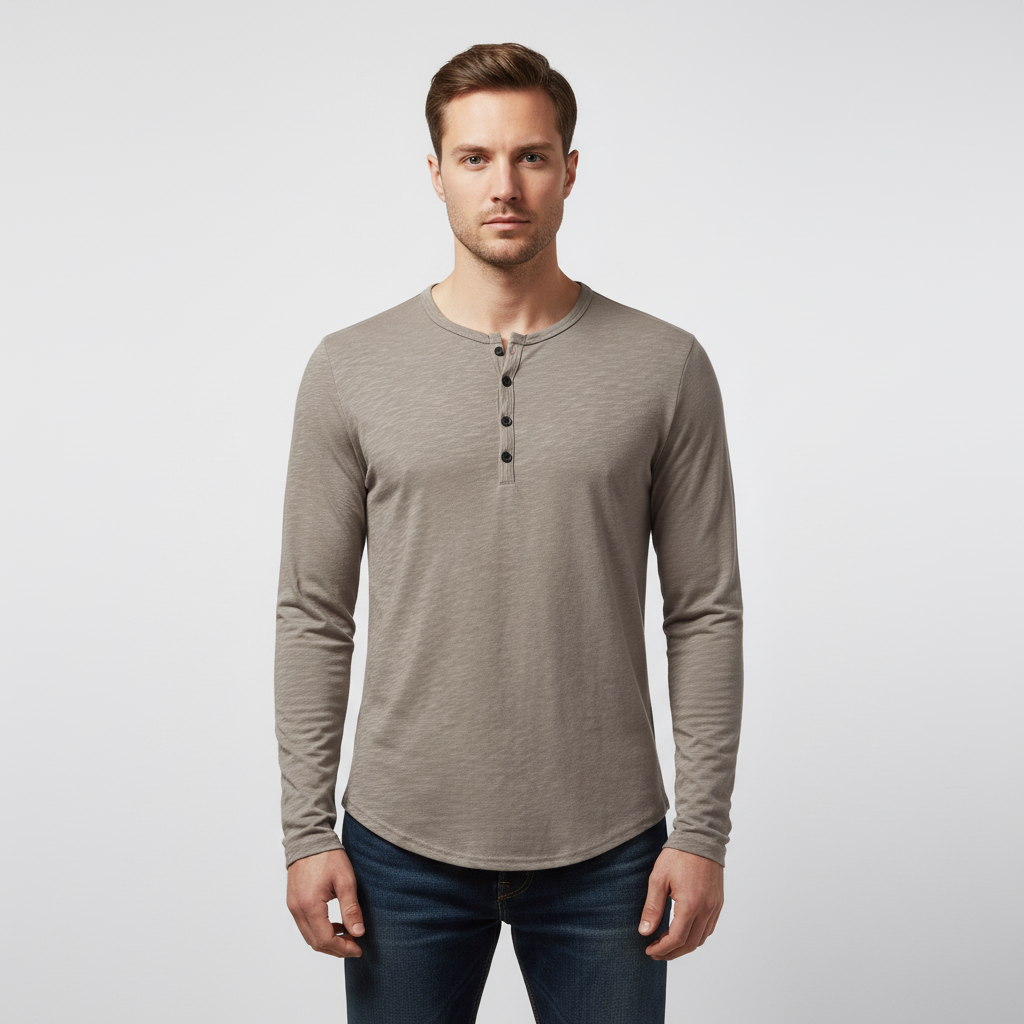 Langärmliges Henley Shirt - Theo