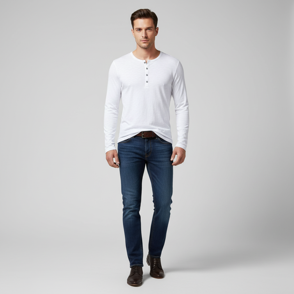 Langärmliges Henley Shirt - Theo
