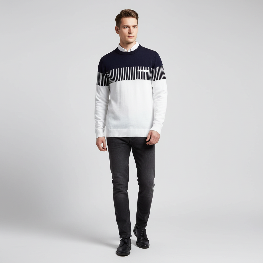 Lange Ärmel Pullover - StripeMix