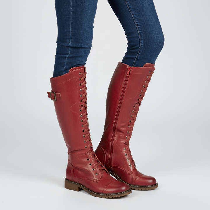 Lederstiefel Mit Schnürung - Gabriele