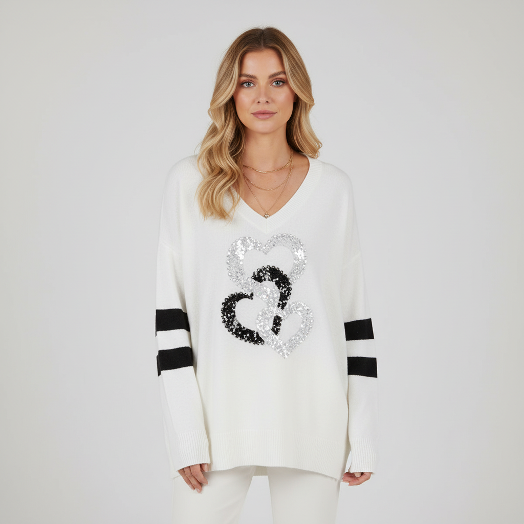Lockerer V-Pullover -  Rita