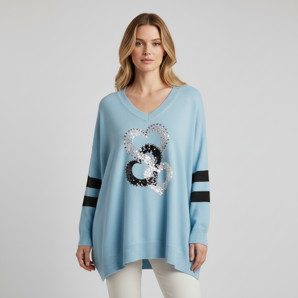 Lockerer V-Pullover -  Rita