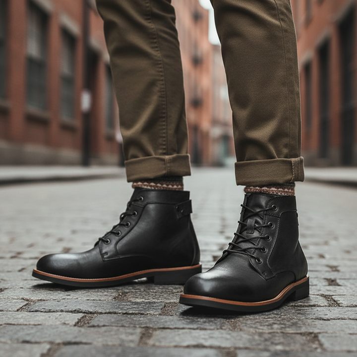 Retro Knöchelhohe Lederstiefel - Timothy