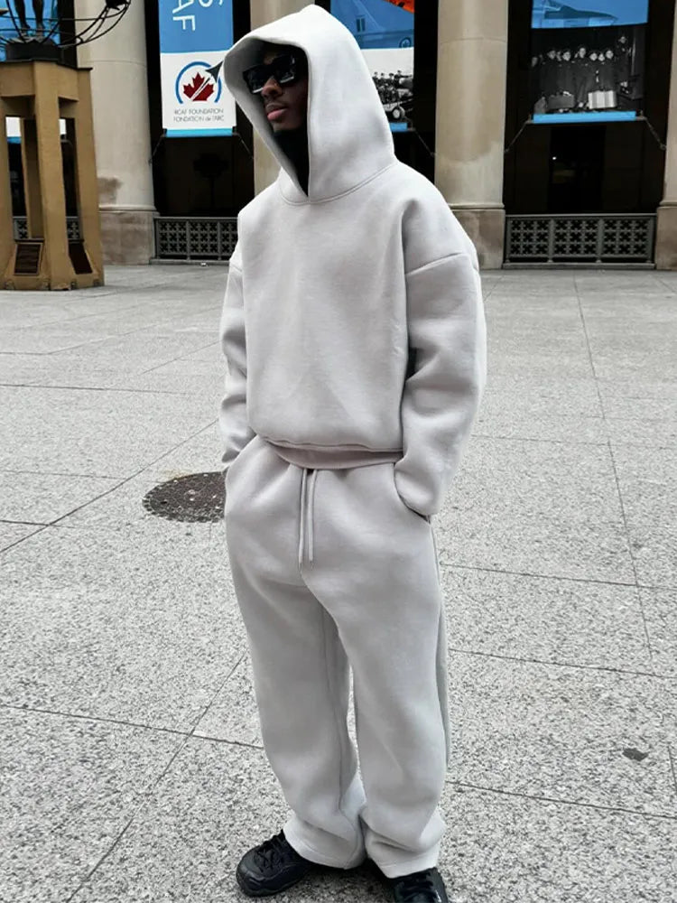 Oversized herre træningssæt med hoodie og joggingbukser – Bastian