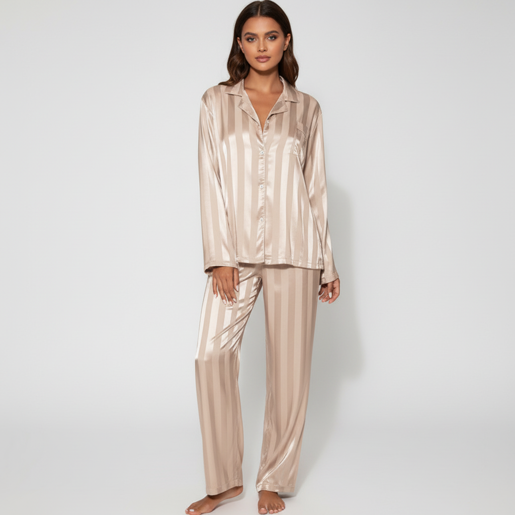 Satin-Pyjama-Anzug - Carla