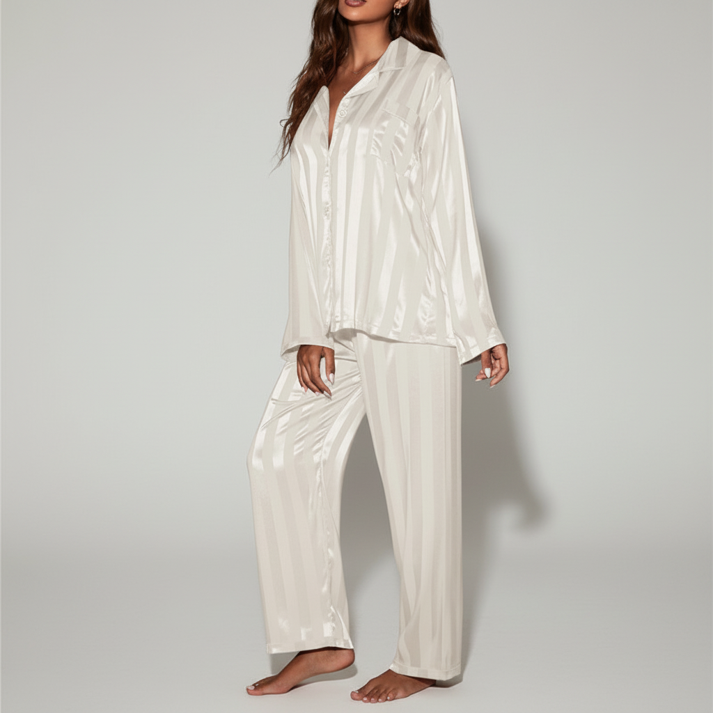 Satin-Pyjama-Anzug - Carla