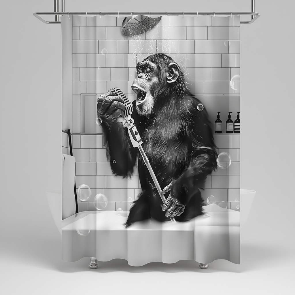 Schwarzweiß Bedruckter Duschvorhang - ShowerChimp