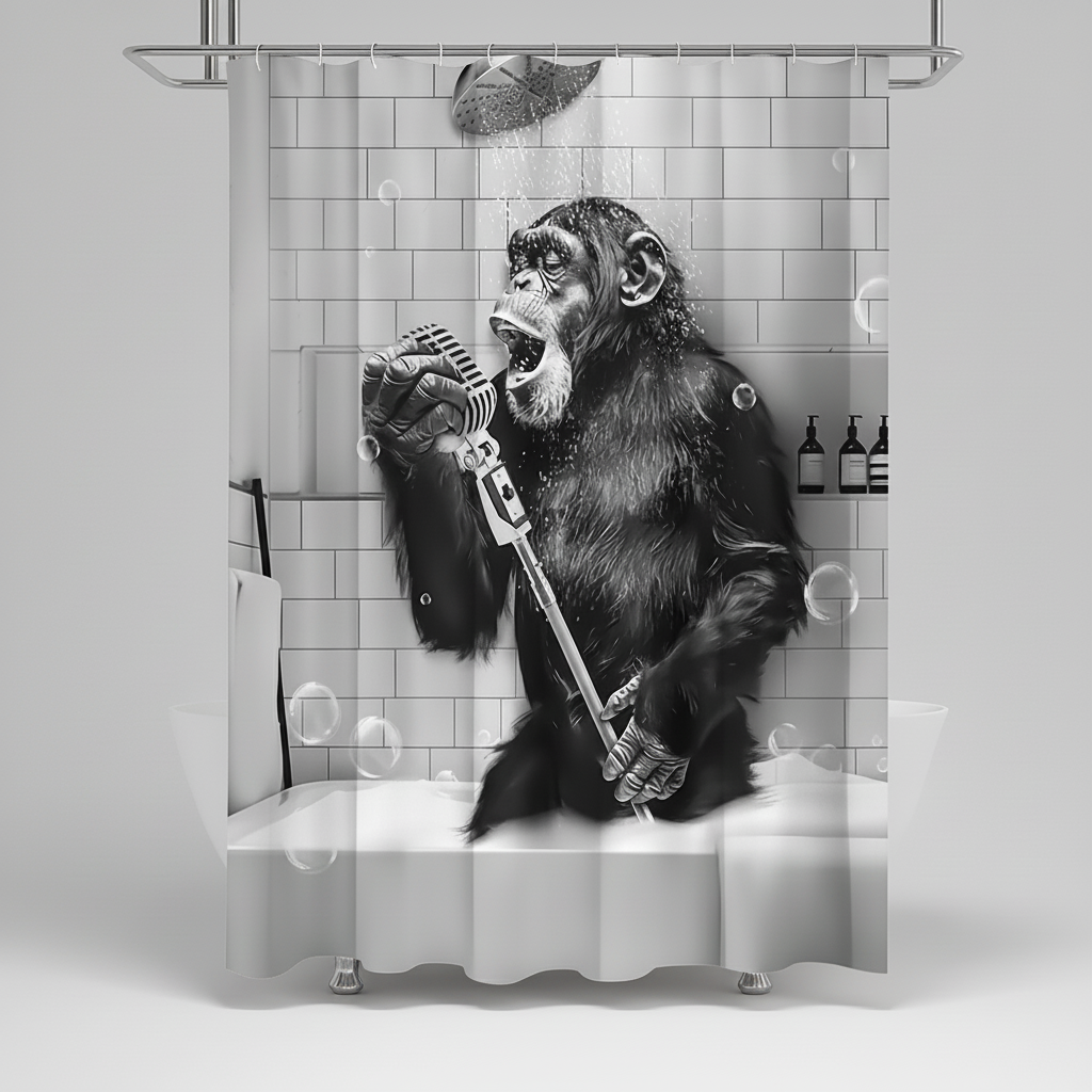 Schwarzweiß Bedruckter Duschvorhang - ShowerChimp