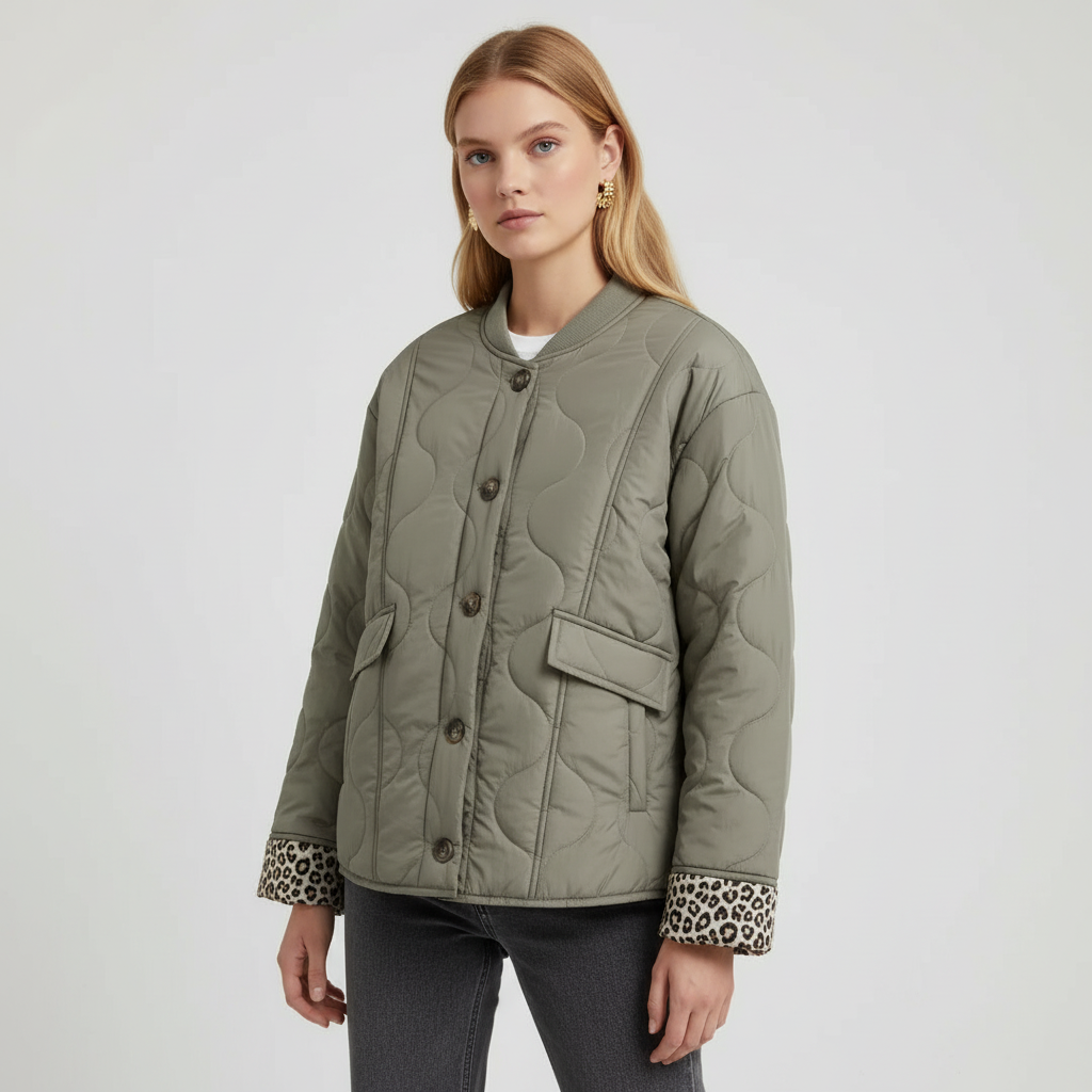 Steppjacke Mit Leopardfutter - Candace