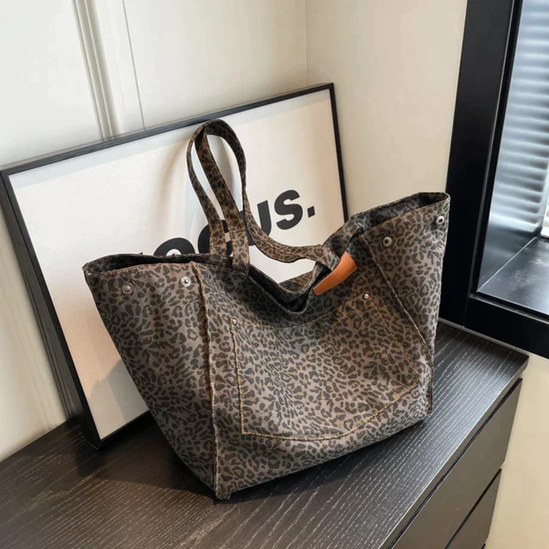 Stilfuld håndtaske med leopardprint - WildElegance