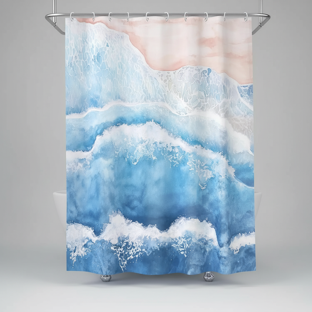 Wasserdichter Polyester Duschvorhang - Coastella