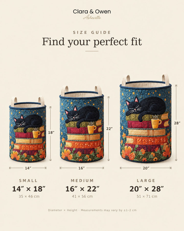 Størrelsesguide med kurven i tre størrelser, small, medium og large, ved siden af hinanden med mål for diameter og højde. 5