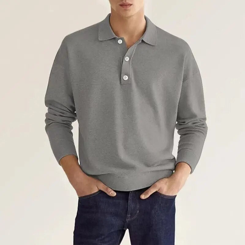 Herrenpoloshirt med lange ærmer – Bastien