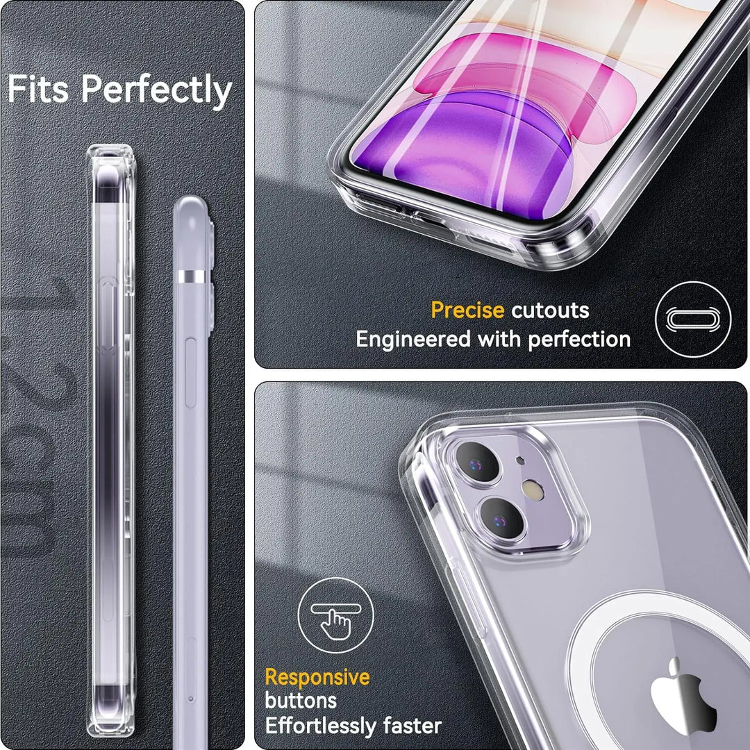 Magnetic Shockproof Case with Glass Protector – For iPhone X to 15 – Buy 1, Get 1 Free-For 15 Pro Max-State of Style