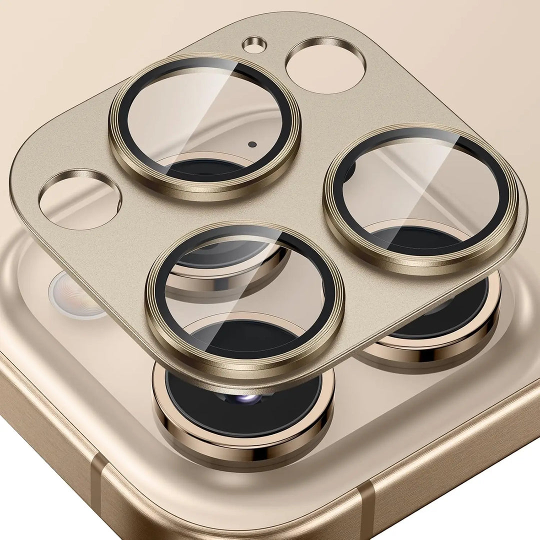 Metal Camera Lens Protector with Tempered Glass for iPhone – 1+1 FREE-Gold-For iPhone 16-State of Style
