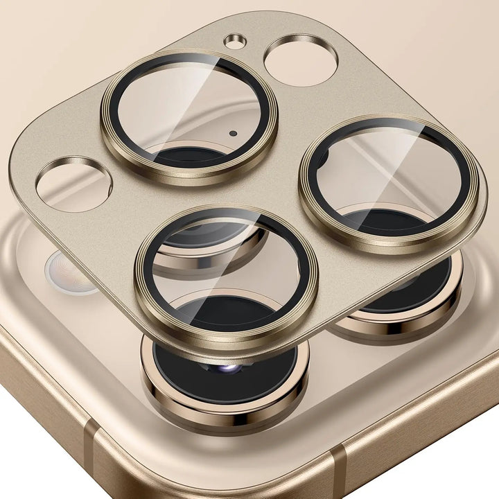 Metal Camera Lens Protector with Tempered Glass for iPhone – 1+1 FREE-Gold-For iPhone 16-State of Style