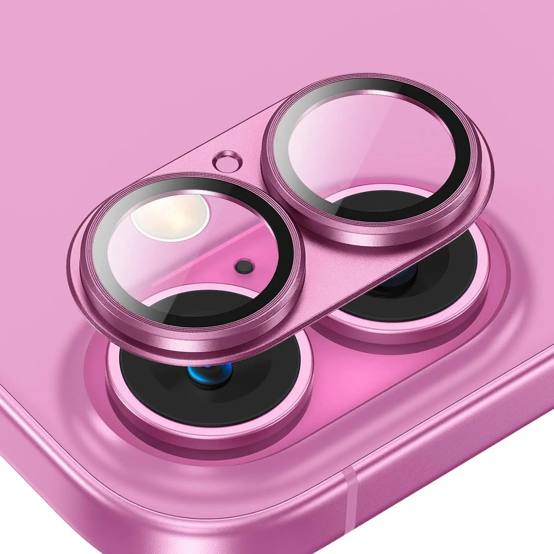 Metal Camera Lens Protector with Tempered Glass for iPhone – 1+1 FREE-Pink-For iPhone 16e-State of Style