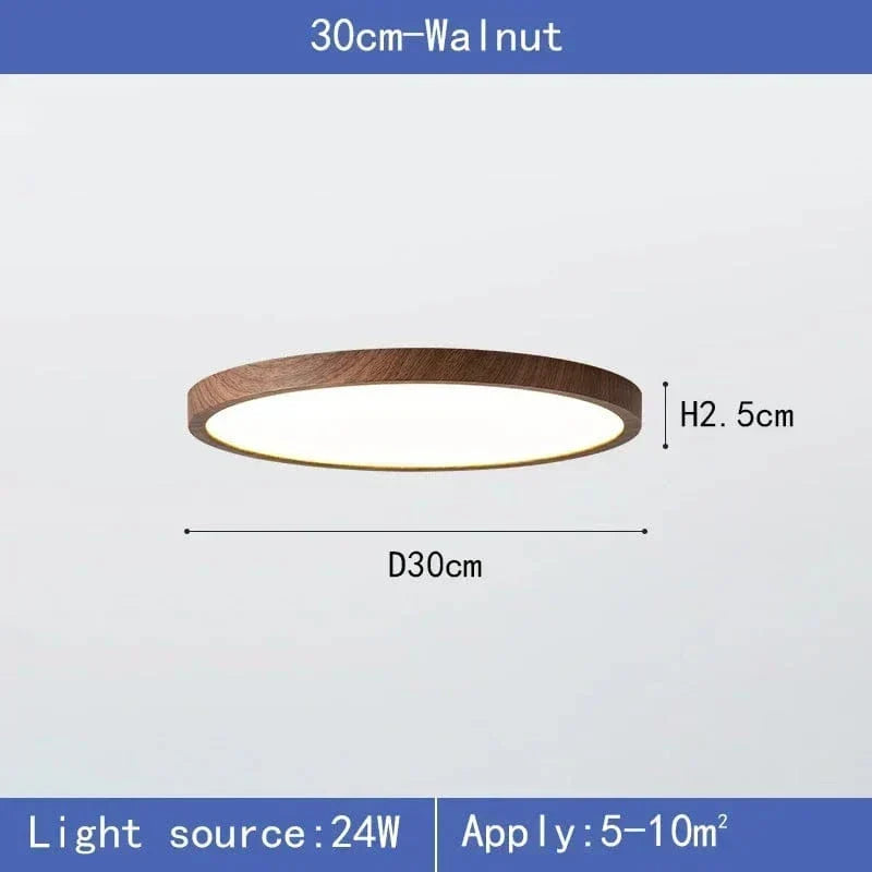 Produktbillede af den mørke lampe på 30 cm med angivelse af diameter og højde samt pære og anvendelsesareal. 7