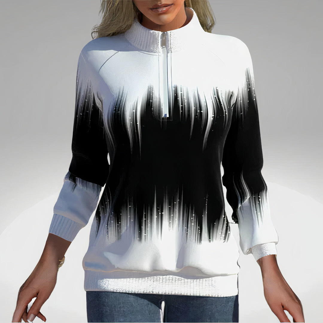 Dame Sweatshirt med lynlås krave – Elvira