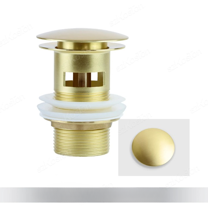 Pop‑Up Basin Drain Plug with Overflow Options – Buy 1, Get 1 Free-Brushed Gold Hole-State of Style