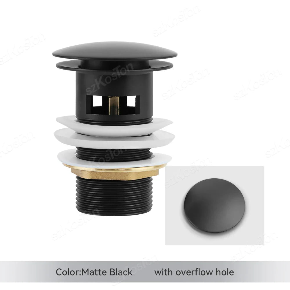 Pop‑Up Basin Drain Plug with Overflow Options – Buy 1, Get 1 Free-Brushed Gold-State of Style