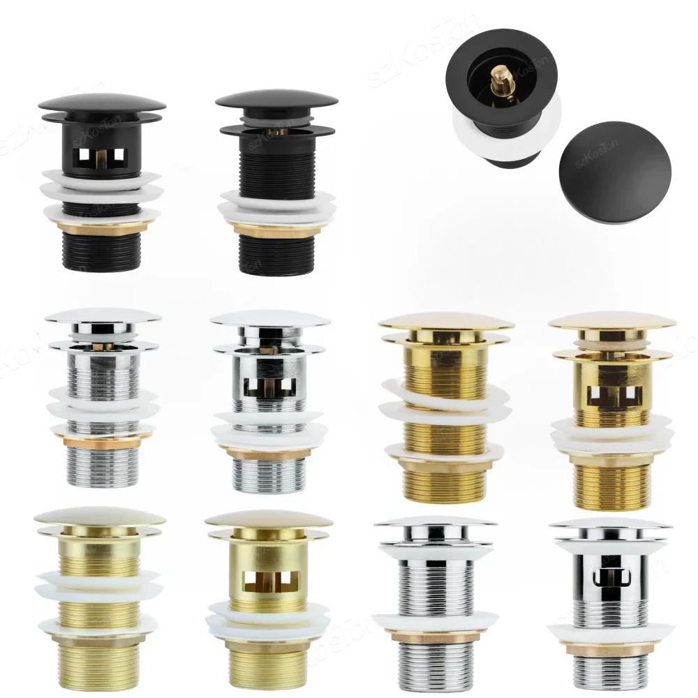 Pop‑Up Basin Drain Plug with Overflow Options – Buy 1, Get 1 Free-Brushed Gold-State of Style