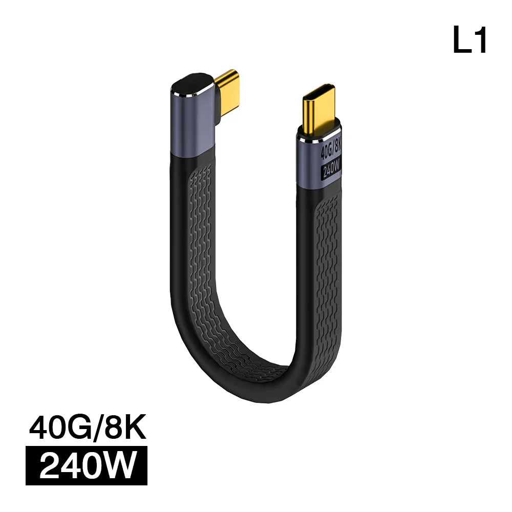 USB4 Elbow Connector Cable – 40Gbps, 240W PD & 8K Video Output (Buy 1, Take 1 FREE)-240W 40Gbps FPC U-State of Style