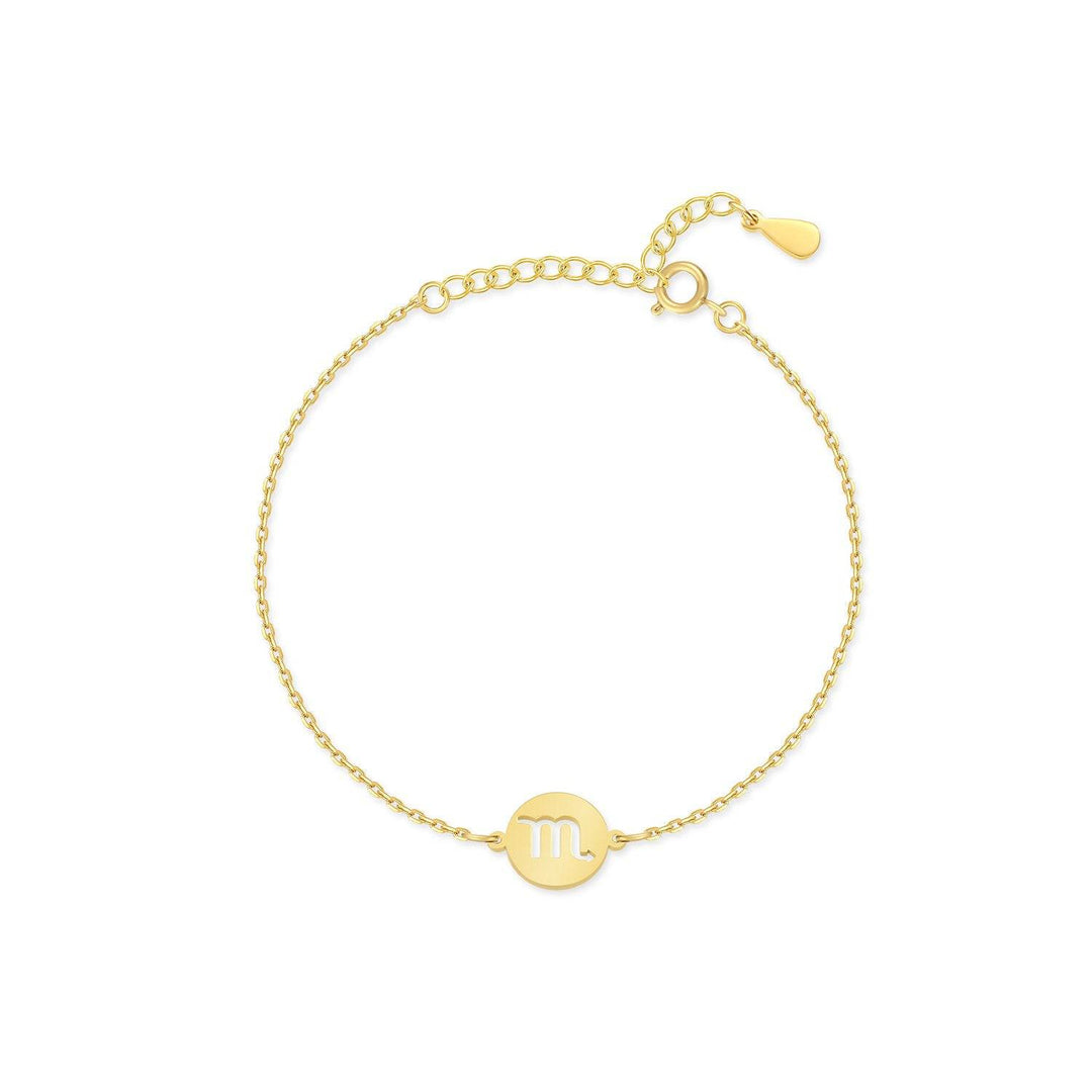 Goldenes Zodiak-Armband mit Skorpion-Symbol, verstellbar, eleganter Schmuck für Damen.
